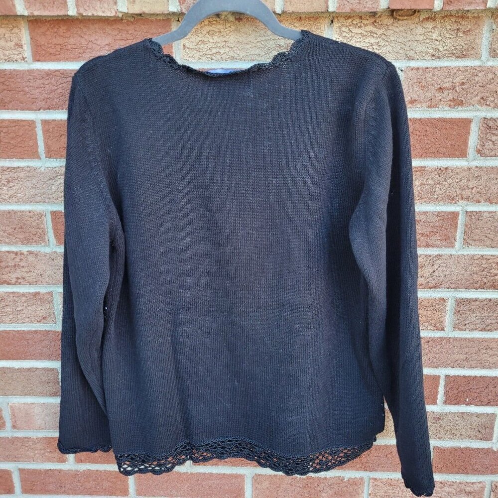 Celina Yang Designs Knitwear Originals Sweater Women's Size M Embroidered Floral - Picture 2 of 7